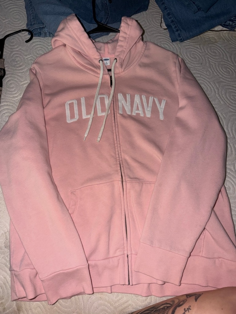 Old Navy Light Pink Full-Zip Hoodie with Logo